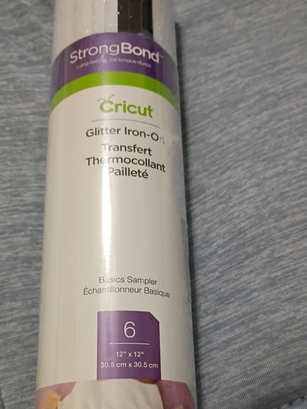 Cricut Glitter Iron-On Roll - White And Black